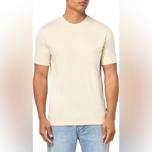 Men's Short Sleeve Crew Neck T-Shirt in Cream